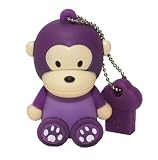 Sitting Baby Monkey USB 2.0 High Speed Silicon Flash Memory Drive Disk Stick Pen Support Windows and MacOS Great Gift (8GB Purple)