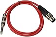 Seismic Audio - SATRXL-F3 - Red 3' XLR Female to 1/4" TRS Patch Cable