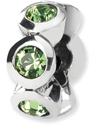Sterling Silver August Swarovski Elements Birthstone Charm Bead Fits Pandora Chamilia Biagi Bracelet
