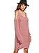 ROMWE Women's Casual Long Sleeve Cold Shoulder Ripped Sweater Dress