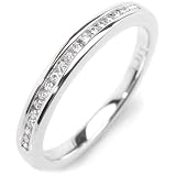 Image of Platinum and Diamond Round Cut Half Eternity Ring- 0.15ct Dia