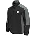NFL Pittsburgh Steelers Determination Adult Long Sleeved Lightweight Performance Pullovr Jacket, Black/Storm Gray, Large
