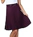 Knee Length Pleated A-Line Skirt with Skinny Belt