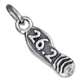STERLING SILVER SNEAKER SOLE WITH "26.2" CHARM