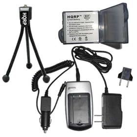 HQRP Battery and Battery Charger for Canon Digital IXUS 8015, IXUS 120 IS Digital Camera Replacement plus HQRP Black Mini Tripod