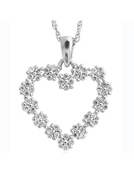 Sterling Silver beautiful diamond heart pendant (HI, I1-I2, 0.25 carats)