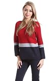 Romeo & Juliet Couture Scoop Neck Knitted Sweater in Red, Grey, and Navy 41mj%2BG02W1L. SL160 Romeo & Juliet Couture Scoop Neck Knitted Sweater in Red, Grey, and Navy