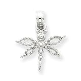 14k White Gold Mini Dragonfly Charm