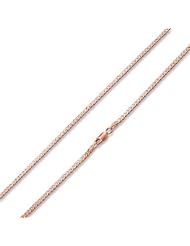 14K Rose Gold Plated Sterling Silver Italian Cuban Curb Chain 3.0MM (16, 18, 20, 22, 24, 30 INCH)