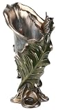 Art Nouveau - Calla and Butterfly Votive Holder - Cold Cast Resin - 7.75'' Height