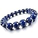 INBLUE Women,Men's 10mm Energy Bracelet Link Wrist Energy Stone Blue Buddha Mala Bead