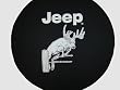 Jeep White Tail Buck on 30" Heavy Denim Tire Cover