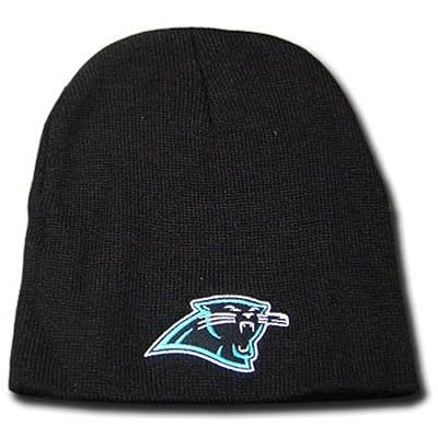 nfl beanie knit hat cuffless carolina panthers black