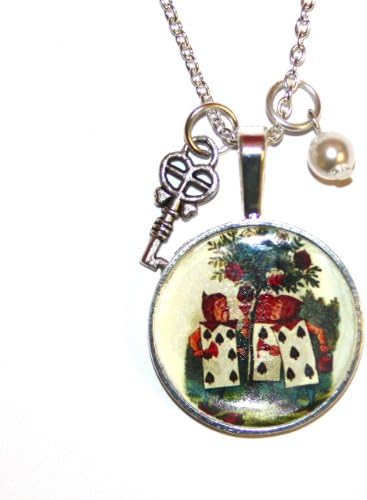 Sour Cherry Alice in Wonderland Circle Cameo Necklace (Style 9)