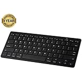 Jelly Comb Universal Bluetooth Keyboard Ultra Slim for Windows Android iOS PC Tablet Smartphone, Black