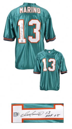 Dan Marino Miami Dolphins Autographed Custom Jersey with Hall of Fame 2005 Inscription