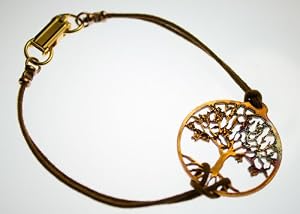 Small Tree of Life Iridescent Cord Bracelet
