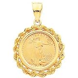 41mjEmpnhZL. SL160  14K Gold 1/10oz American Eagle Coin & Bezel Jewelry