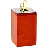 Rolodex Wood Tones Paper Clip Holder, Wood, 2.125 Inch Width x 2.125 Inch Depth x 3.5 Inch Height, Mahogany (23370)