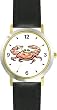 Crab Animal - WATCHBUDDY&reg; DELUXE TWO-TONE THEME WATCH - Arabic Numbers - Black Leather Strap-Size-Women's Size-Small