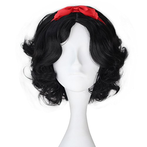 Princess Wig Girl or Child Short Black Curly Costume Cosplay Wig for Halloween