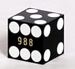 3/4" Black Opaque Precision Casino Craps Dice, Serial #