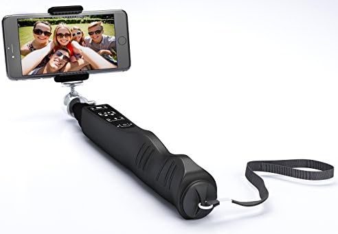[2016 Design German Technology] Selfezy Selfie Stick - Sturdy Extendable Self-portrait Monopod Pole with Bluetooth Remote Shutter - for iOS and Android Mobile Phones [Black] - GoPro Holder