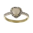 10k Yellow Gold Heart Shaped Opal and Diamond Ring