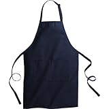 Fiumara Apparel Butcher Apron-Navy Blue with 2 pockets 34" Length by 23" Wide