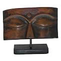 Wood Buddha Plaque on Stand - 8"