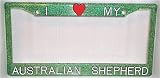 Green Glitter I Love My Australian Shepherd Frame