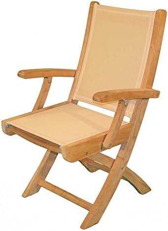 Hampton Folding Arm Chair in Teak (Aqua)