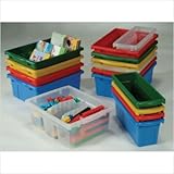 IMAGE OF Divided Book Tub [Set of 10] Color: Red
