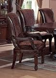 Estelle Arm Chair 44??H in Cherry Veneer (Set of 2) by Crown Mark