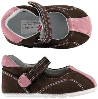 Preschoolians I'm Walking Barefoot Sport Mary Jane Brown Pink Nubuck-22