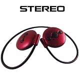 Red Wireless Stereo Bluetooth Headset with built-in Mic for All LG Phones by AMICA ELECTRONICS