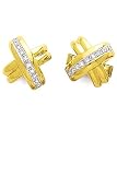 14k Gold and Diamond X Cufflinks