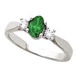 14K White Gold Tsavorite and Diamond Ring