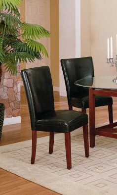 Set of 2 Leatherette Parson Dining Chairs