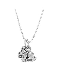 Sterling Silver Small Double Sided Bunny Rabbit Necklace