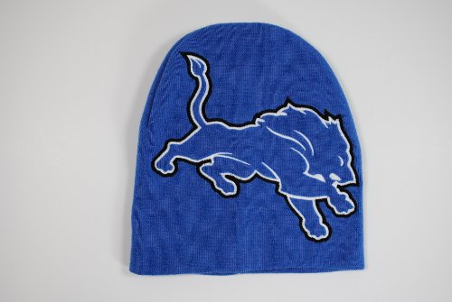 Detroit Lions Blue Big Logo Beanie Cap Winter Hat