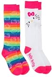 Hello Kitty Girls 7-16 Multi Stripe/white Hello Kitty Girls 2 Pack Knee High Socks
