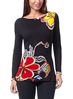 Peace & Love Camiseta Manga Larga (Negro)