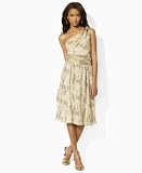 Lauren by Ralph Lauren Dress, One-Shoulder Fulton Silk Python Print Casablanca Cream Multi 16