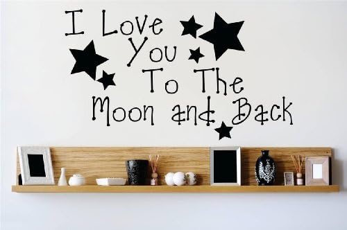 Decal - Vinyl Wall Sticker : I love you to the moon and back Quote Home Living Room Bedroom Decor DISCOUNTED SALE ITEM - 22 Colors Available Size: 10 Inches X 20 Inches