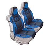 2PCS CAR RACING SEAT CUSHION SPORTS DESIGN W/LUMBAR - BLUE