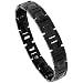 Tungsten Carbide Black Magnetic Therapy Bracelet w/ Faceted Hexagon Links , 7/16 in. (11mm) wide, 7.75 inches long