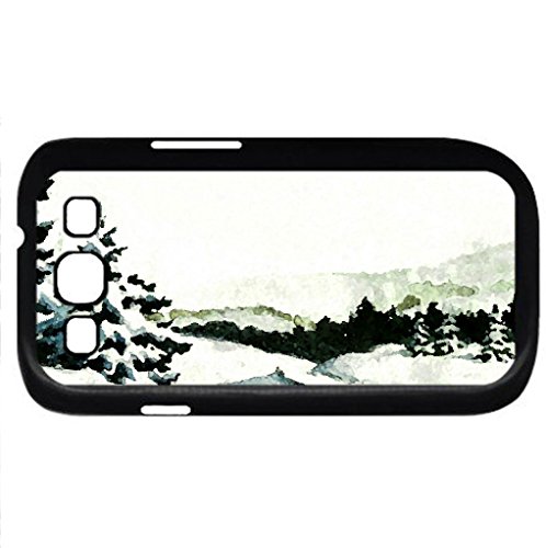 Joyous Christmas F (Winter Series) Watercolor style – Case Cover For Samsung Galaxy S3 i9300 (Black)