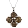 Silver Smokey Quartz Pendant - Brown