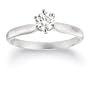 14k White Gold Round Diamond Solitaire Engagement Ring (1/3 ct, H-I Color, SI2-I1 Clarity), Size 6